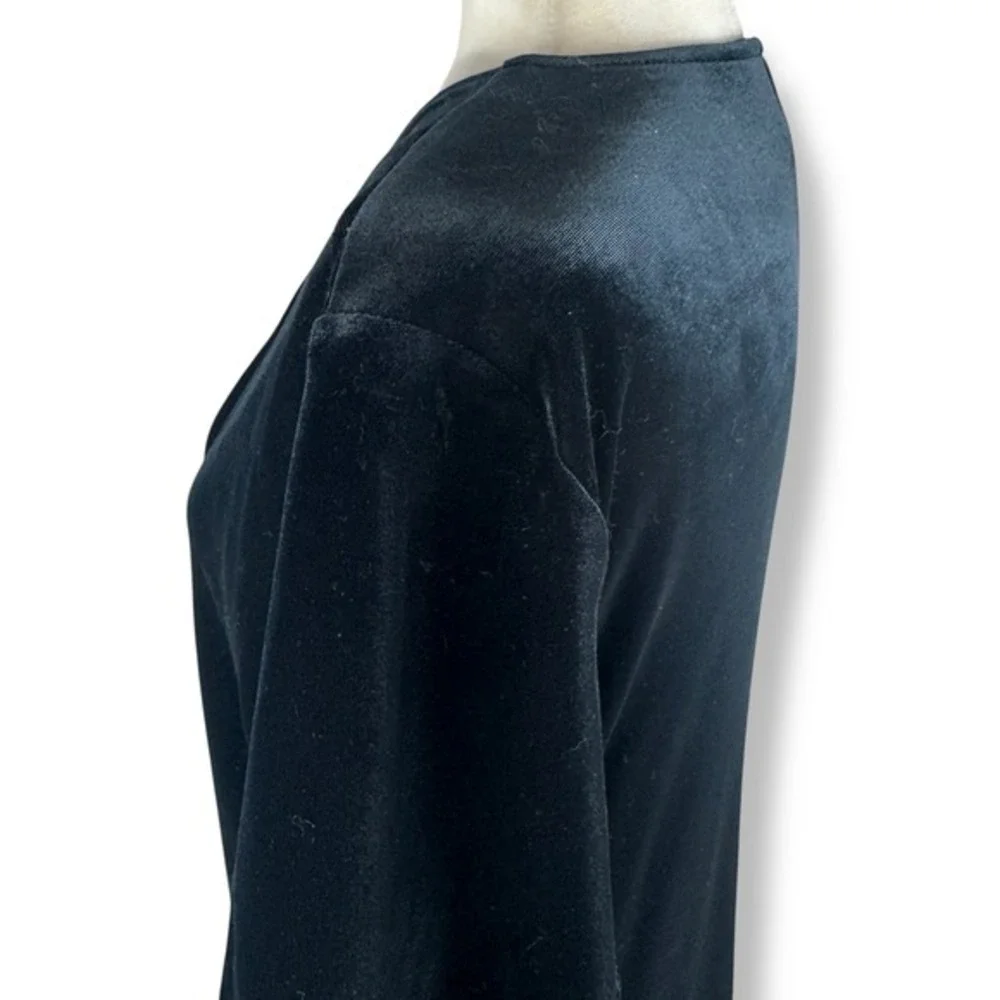 Molly Malloy Black Velvet Dress Womens Size 12 Rhinestone Vintage 90s‎ USA Made